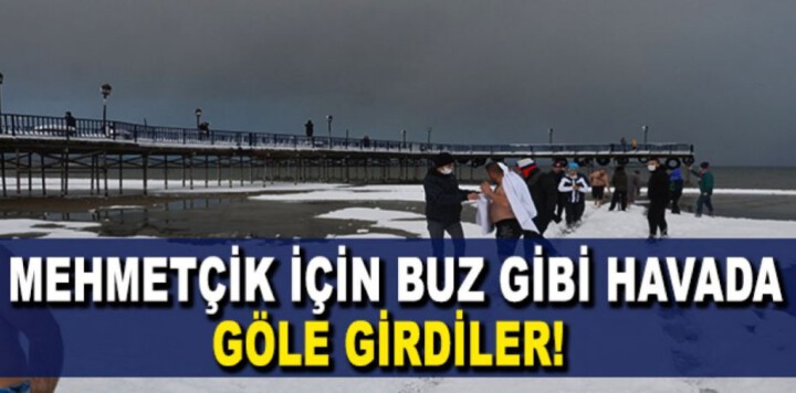 Bursa’da Mehmetçiğin neler hissettiğini anlamak için buz gibi havada göle girdiler