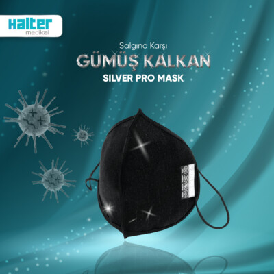 SAF GÜMÜŞLÜ YÜKSEK KORUMALI MASKE, SILVER PRO MASK