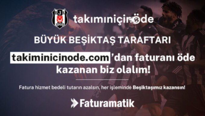 Beşiktaş taraftarı Faturamatik üzerinden fatura ödeyerek kulübüne destek olabilecek