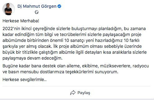 DJ Mahmut Görgen’den Proje Albümü