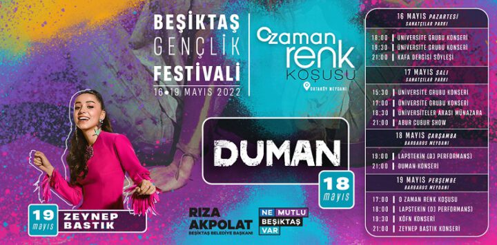 Zeynep Bastık, Duman ve bir sürü etkinlik | BEŞİKTAŞ GENÇLİK FESTİVALİ başlıyor | 16-19 Mayıs