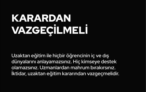 Uzaktan Eğitim Kararından Vaz Geçilmeli